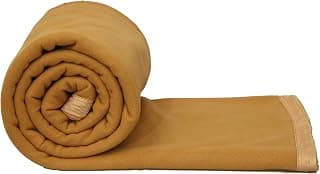 Goyal's Modern Design Polar Fleece All Season Single Bed Blanket with Premium Satan Border 60x90 Inches | 500TC (Camel)