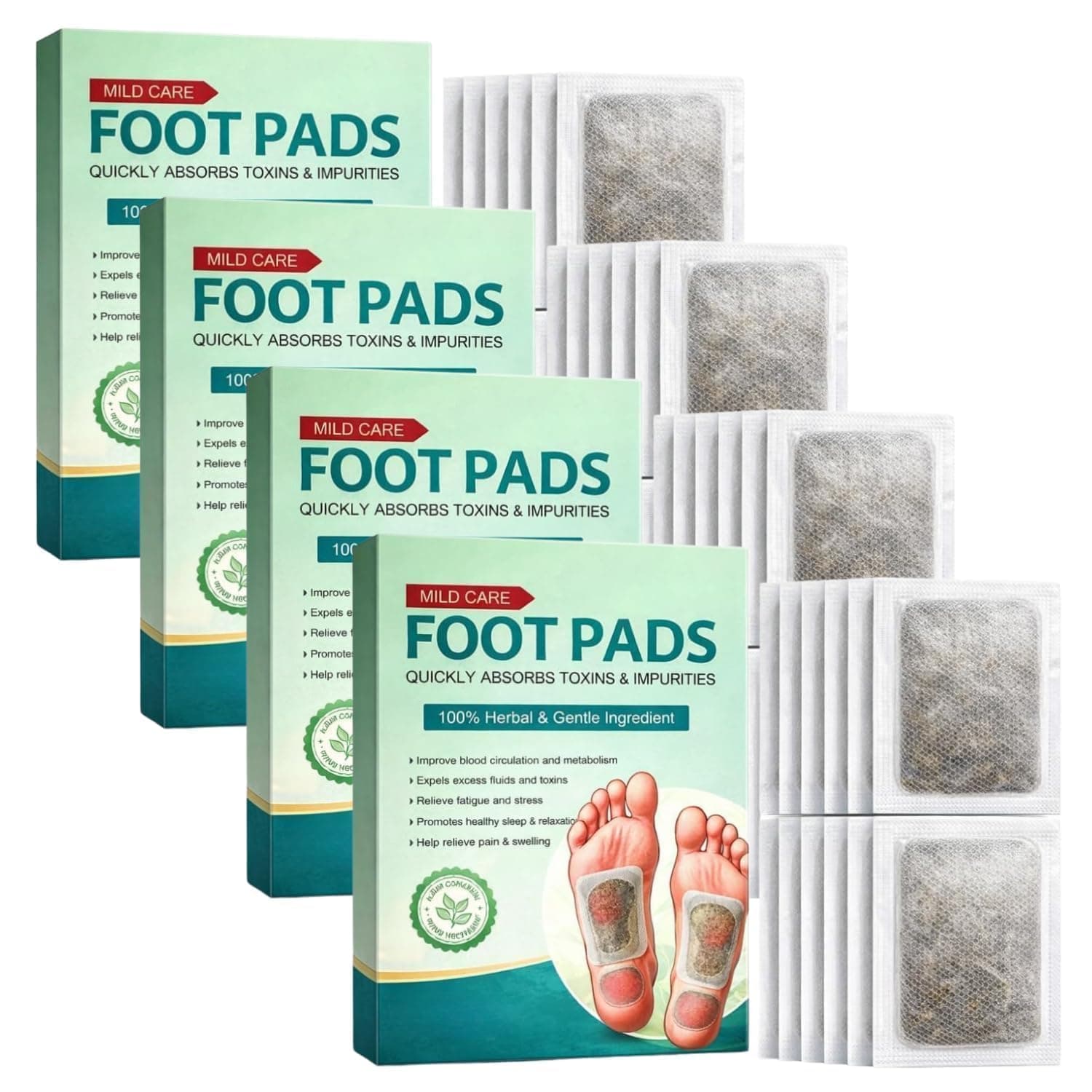 Detox Foot Patches for Weight Loss & Toxin Removal, Natural Ginger Herbal Foot Pads for Deep Cleansing & Body Detox, Foot Patch for Pain Relief & Detoxification, Women & Men (Pack of 40)