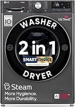 LG Smart Choice,11 Kg (Wash)/7 Kg (Dry), AI Direct Drive Technology, Steam, 6 Motion DD & Wi-Fi Front Load Fully Automatic Washer Dryer (FHD1107SWM, Intelligent & Convenient Fabric Care, Middle Black)