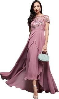 Miss Chase Women's Solid Embellished Maxi Dress