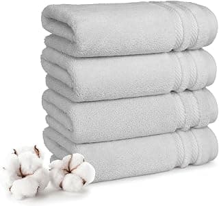 MYTRIDENT Finesse 4 Piece Hand Towels, 625 GSM, 100% Cotton, Grey