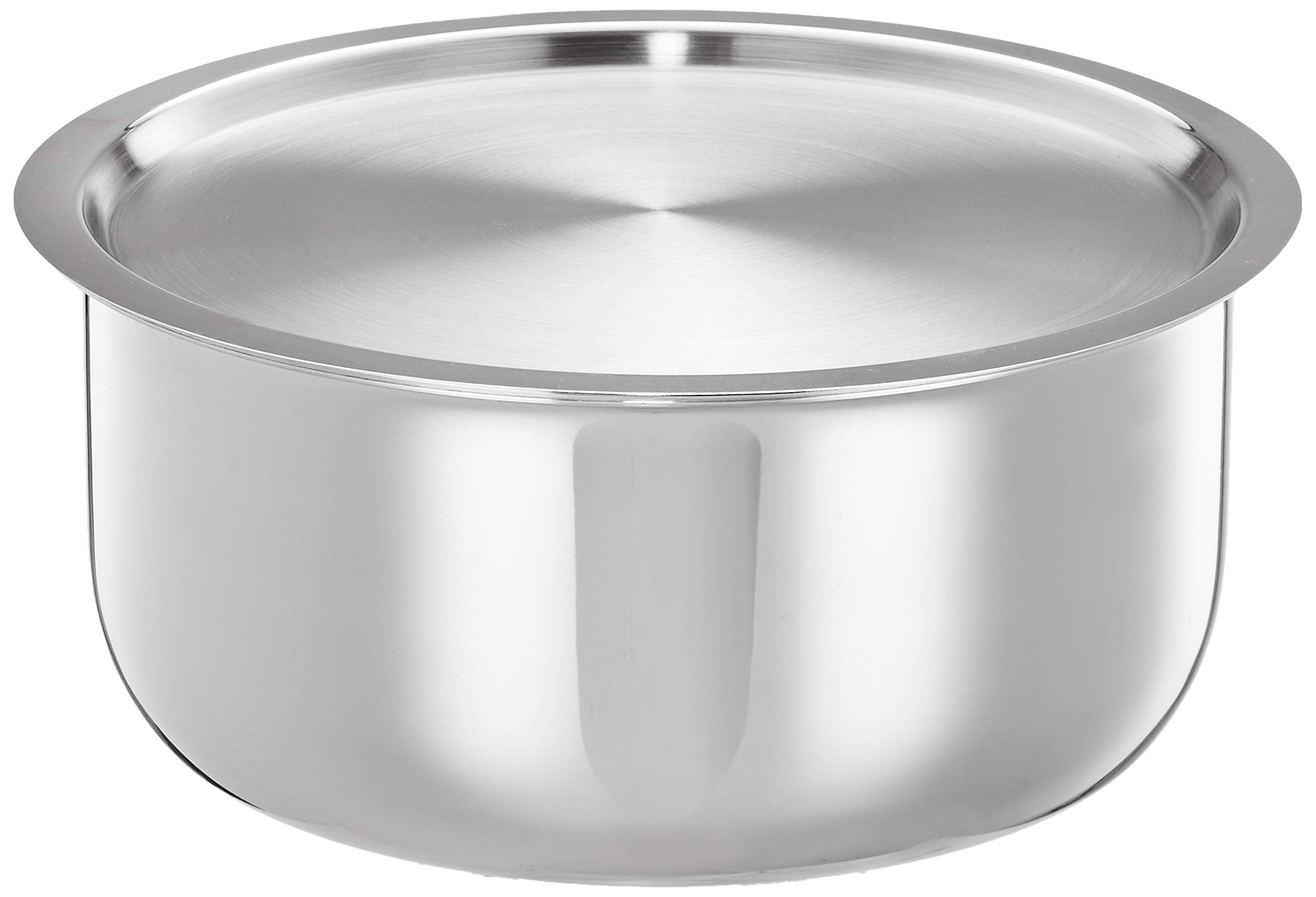 Amazon Brand - Solimo Triply Tope with Stainless Steel Lid | 24cm | 5 L | Gas & Induction Compatible | Silver