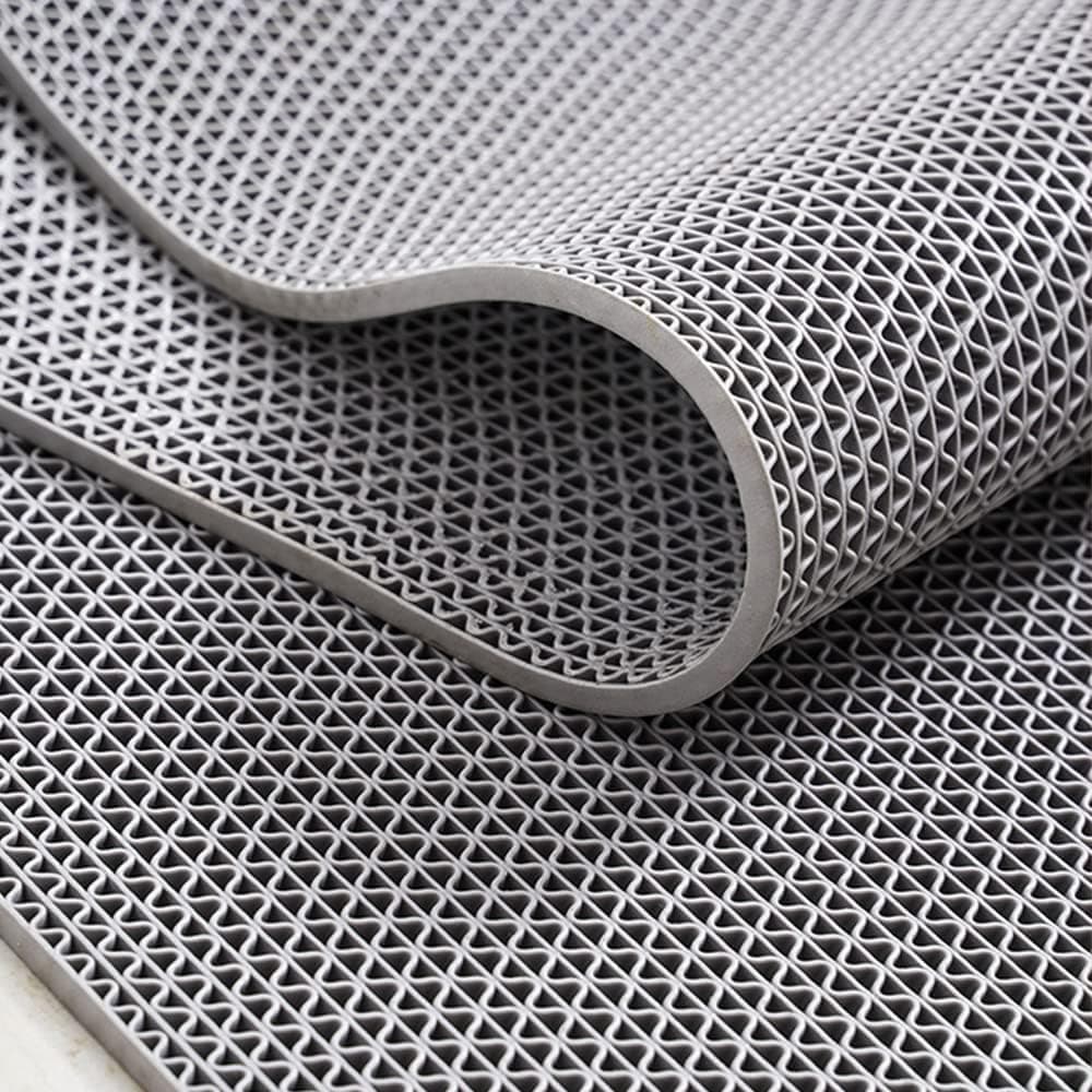 TIB Anti Skid & Multipurpose PVC Rubber Mat for Floor, Swimming Pool Mat, Shower Mat, Carpet, Rainmat, Bathroom Mat, Waterproof Entrance Doormat, 2X6 Feet Grey