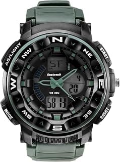 Fastrack Fastrack Quartz Analog Digital Black Dial Green Plastic Strap Unisex Watch - NT38076PP02W