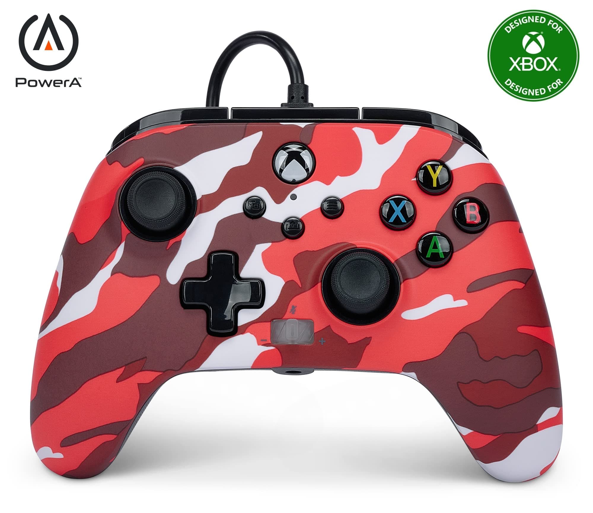 PowerA Enhanced Wired Gaming Controller for Xbox Series X/S or Xbox One and works with Windows 10/11, Red Camo (Officially Licensed)
