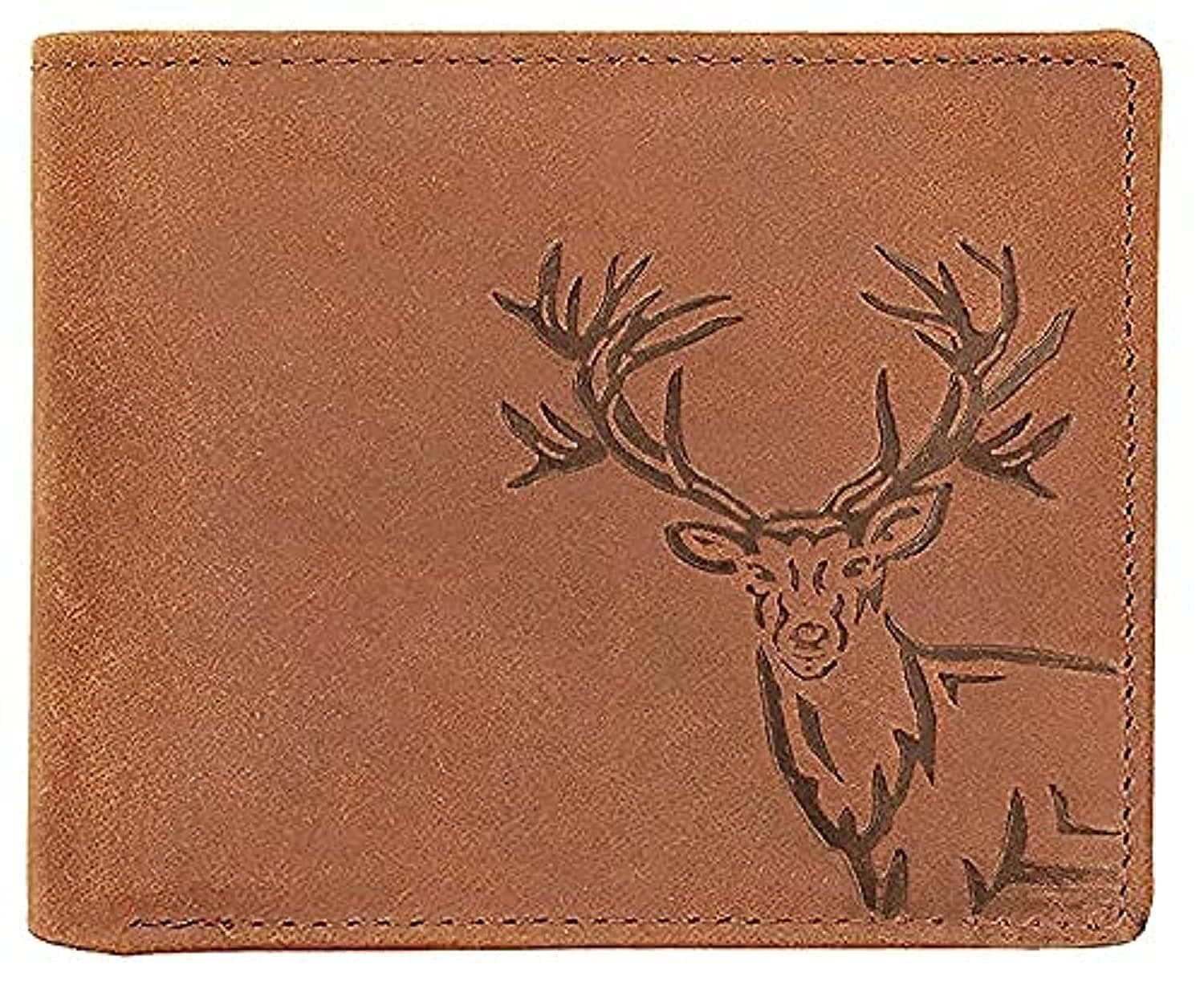 NAPA HIDE Tan Leather Wallet for Men I 2 Secret Compartments I 6 Credit/Debit Card Slots I 2 Currency Compartments I 1 Transparent ID Window I 1 Coin Pocket