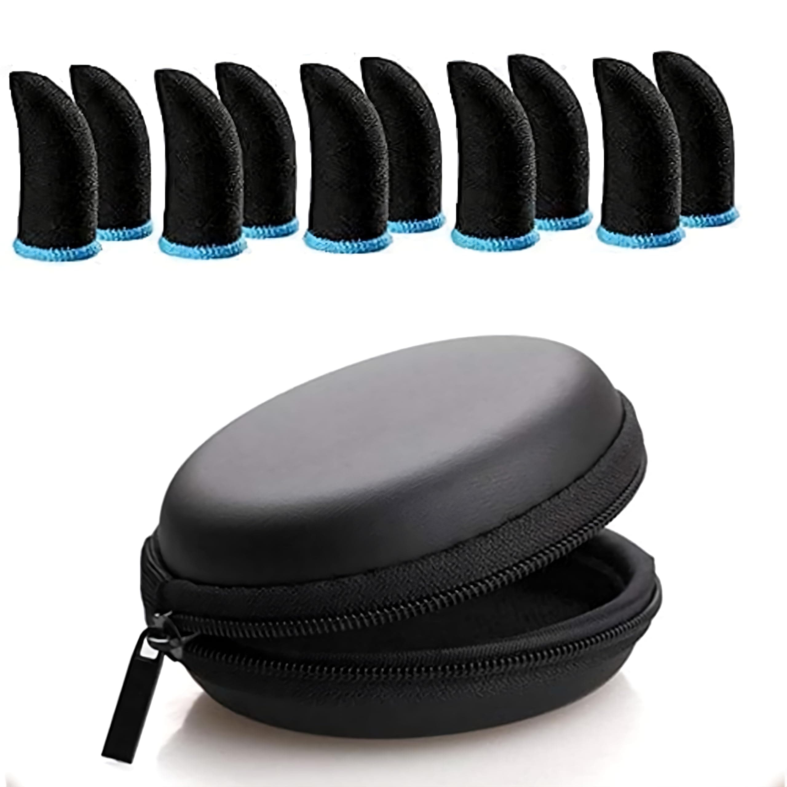 skysia Gaming Finger Sleeves for Mobile Anti-Slip Sweat-Proof Touch Screen Thumb Sleeves with Pouch for PUBG and Other Mobile Games – Multi Colour (10 Pcs with 1Pouch)