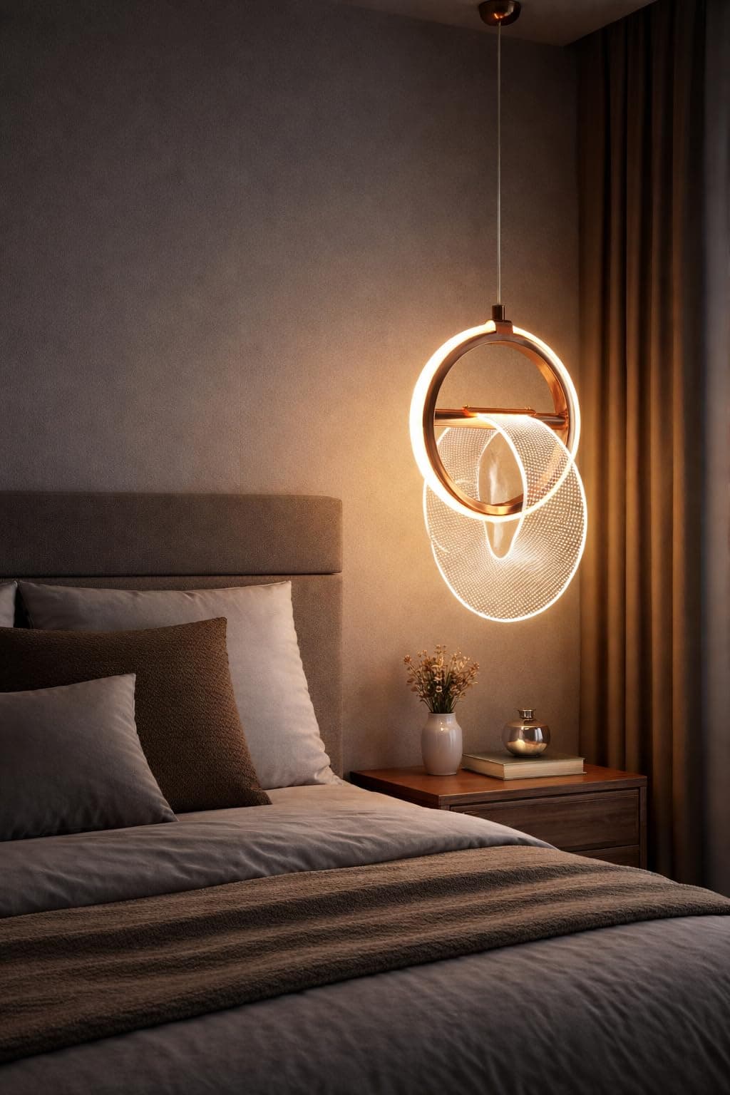 FILLISKA® 3 in1 Colour Changing LED Luxurious Hanging/Pendant Light (FrenchGold-MX8111)