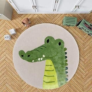 Rug & Carpet Aligator Handmade for Play Baby Multifunction Mat for Toddler & Kids Play Room Home Decor/Nursery Kids Room, 3x3 ft