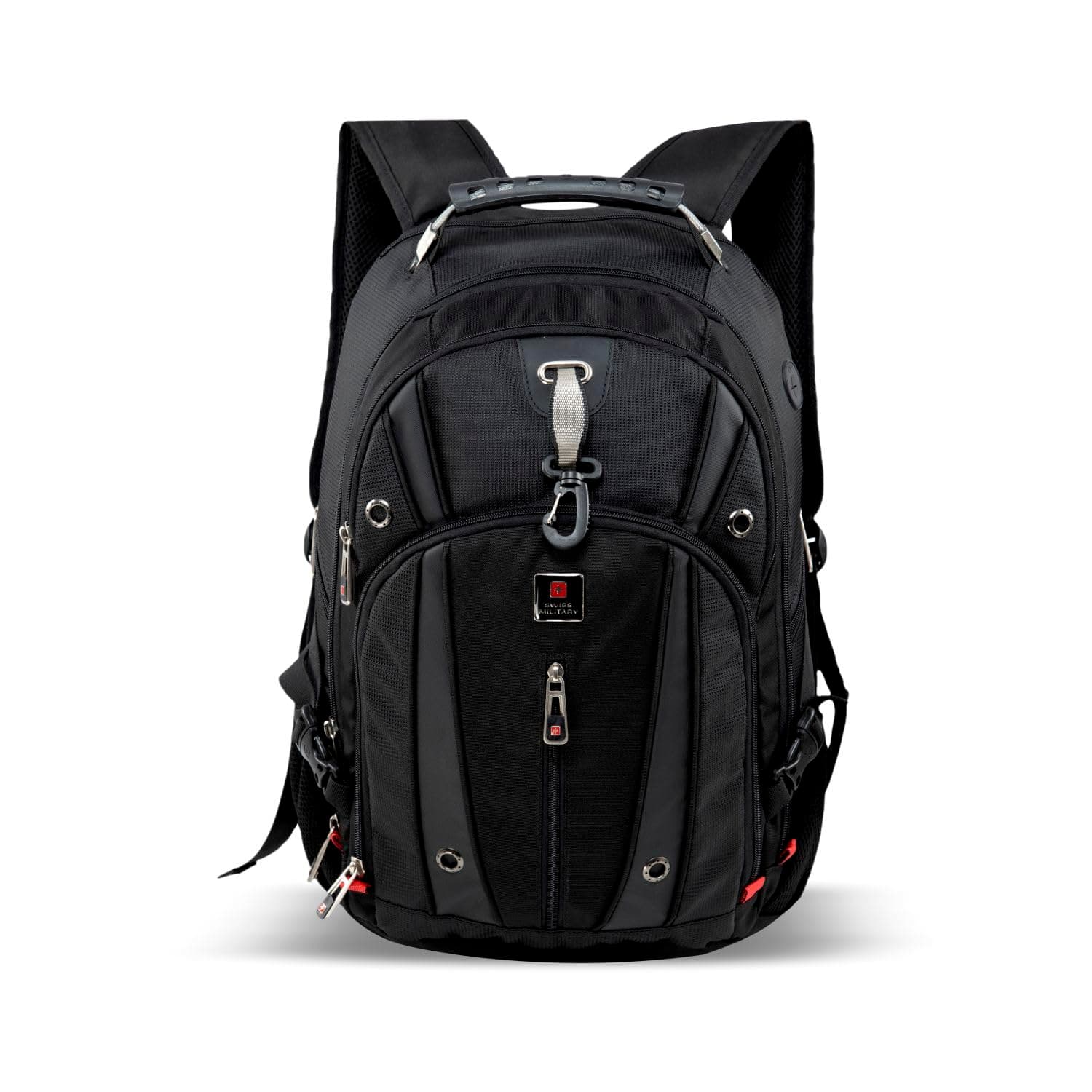 Swiss Military Luxury 32L Laptop Backpack with USB & AUX Port, Tear-Resistant 1000D Polyester, Fits 15.6 Inch Laptop, Travel, Office & College Bag for Men & Women with Padded Back & Straps