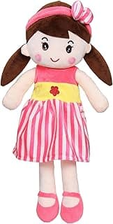 MABLE Soft Doll for Girls | Cute Plush Baby Doll Toy with Colourful Hairband | Huggable Stuffed Doll Gift for Kids, Girls, Toddlers & Babies Age 3 to 5 Years (40CM Rani)