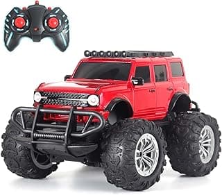 popsugar Off Roader Rechargeable Remote Control Car | RC Car Monster Truck | 4 Headlight Modes | Lithium Battery | C-Type Charging | 2.4GHz Remote Controller | Made in India, Red