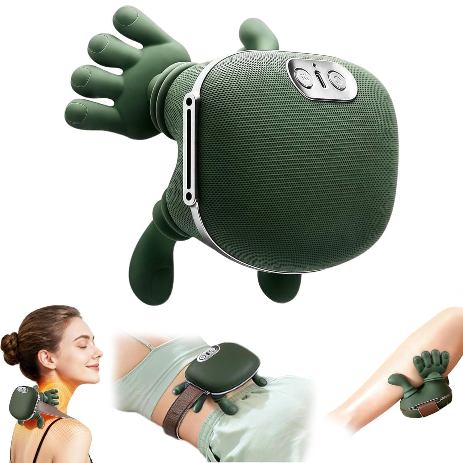 MAVIND Bionic Heated Massager,Wireless Portable Shiatsu Neck and Back Massager With Two-Level Adjustable Heating Function And 3 Intensity Levels,Electric Deep Tissue 4D Kneading Massage,4.30 hour runtime,15 minit auto cutoff function,for Pain Relief and Muscle Relax (A-2)