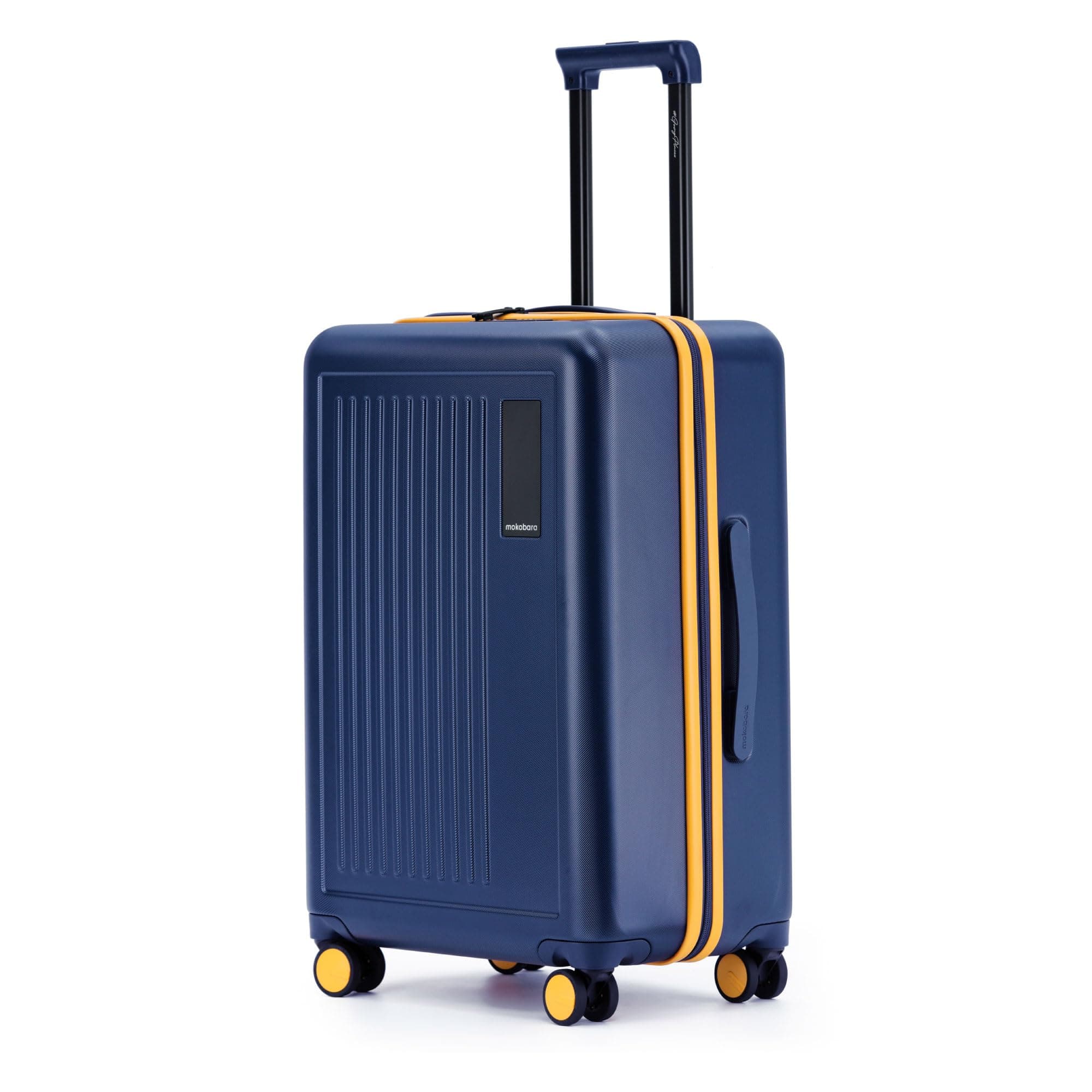 MOKOBARA Transit Check-in Luggage Trolley Bag|64 cm|65L|German Makrolon Polycarbonate Hardshell|TSA Approved Lock|YKK Zippers|Silent Hinomoto Wheels|for 7-14 Day Trips|Blue(We Meet Again Sunray)