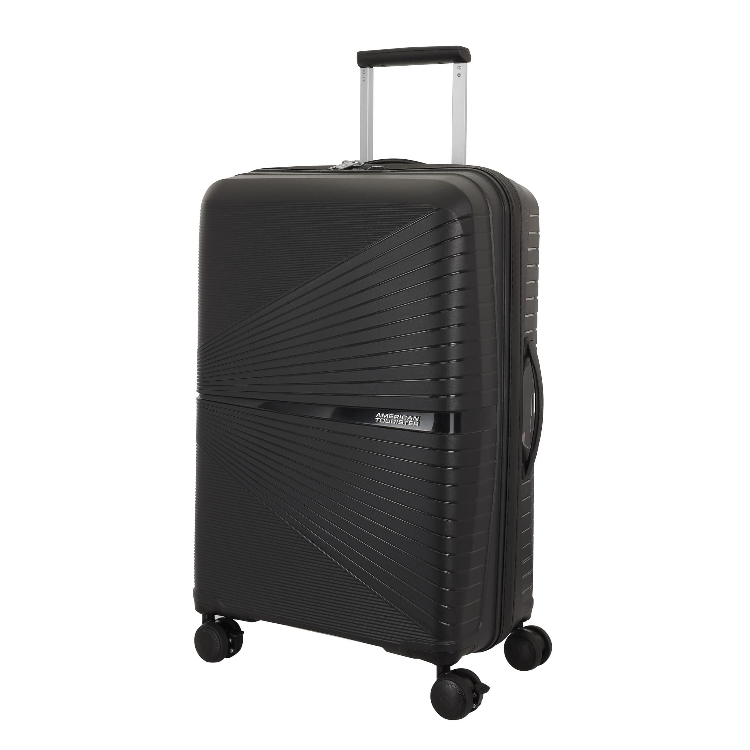 American Tourister AIRCONIC2.0 SP 67 cm Meidum Check-in Polypropylene (PP) Hard 8 Wheels Spinner Luggage/Suitcase/Trolley Bag for Travel (Black)