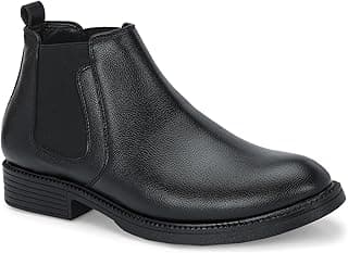 STANPHORD Men Chelsea Ankle Boots | PU Leather Pull-On | Round Toe Flat Heel | Casual Outdoor Winter Fashion Footwear(TPSL S15)