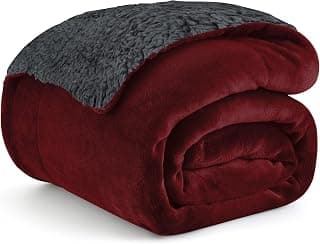 Cloth Fusion 400 GSM All Season Sherpa Fleece Blanket Double Bed, Soft AC Quilt/Comforter for Summer/Winter/Monsoon (88X90 Inches, Maroon & Grey)