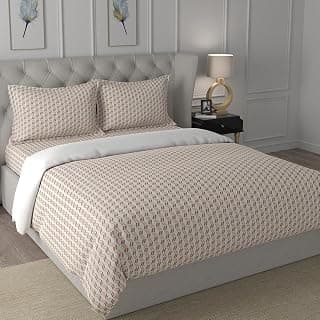 maspar Backyard Patio 100% Natural Cotton Filling Quilt/Quilted Bed Cover/Comforter, 228 X 265 cm, Double, Rust