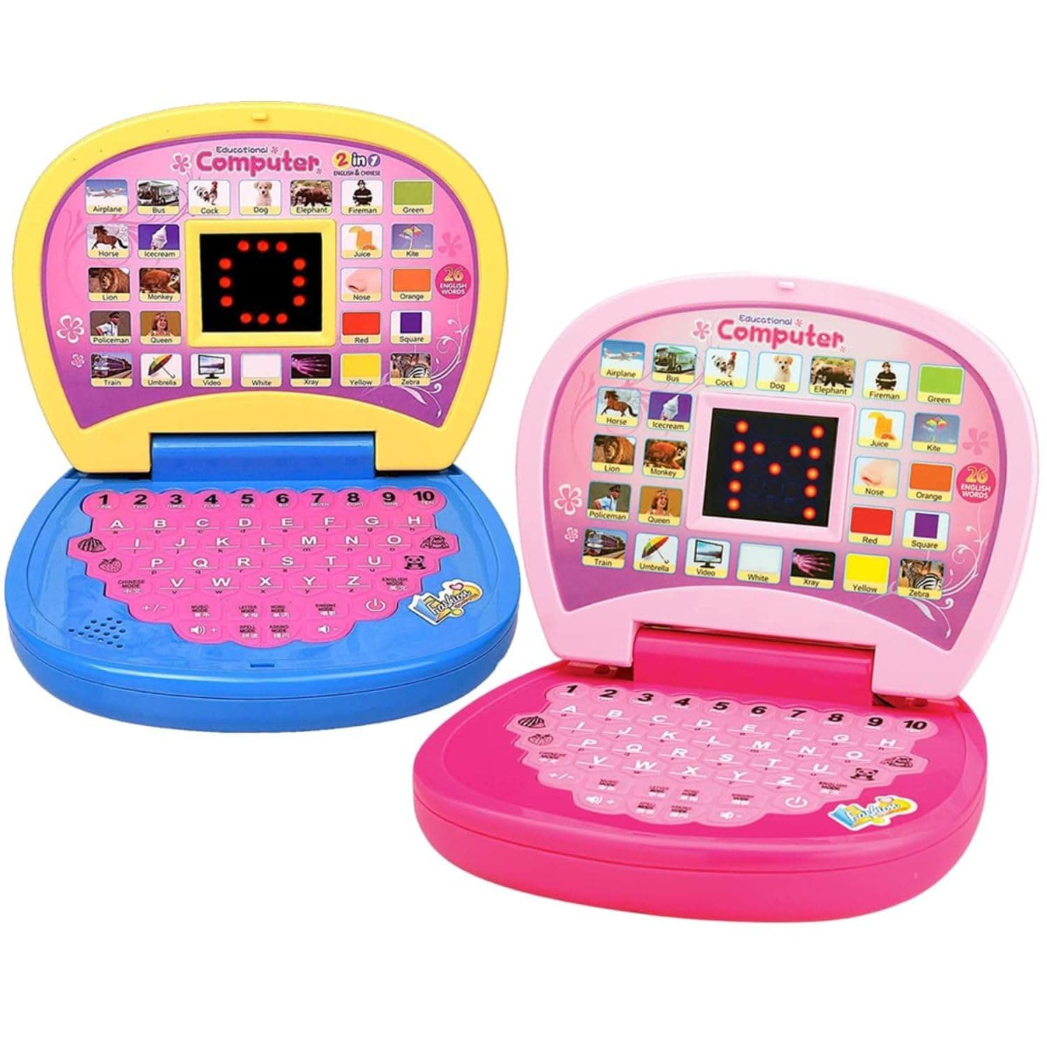 Gooyo GY-2020A Educational Learning Laptop Toy with LED Display and Musical Effects | Play & Learn with Fun | Indoor Toy for Kids | Educational Toy | Assorted | 3xAA Battery (Not Included)