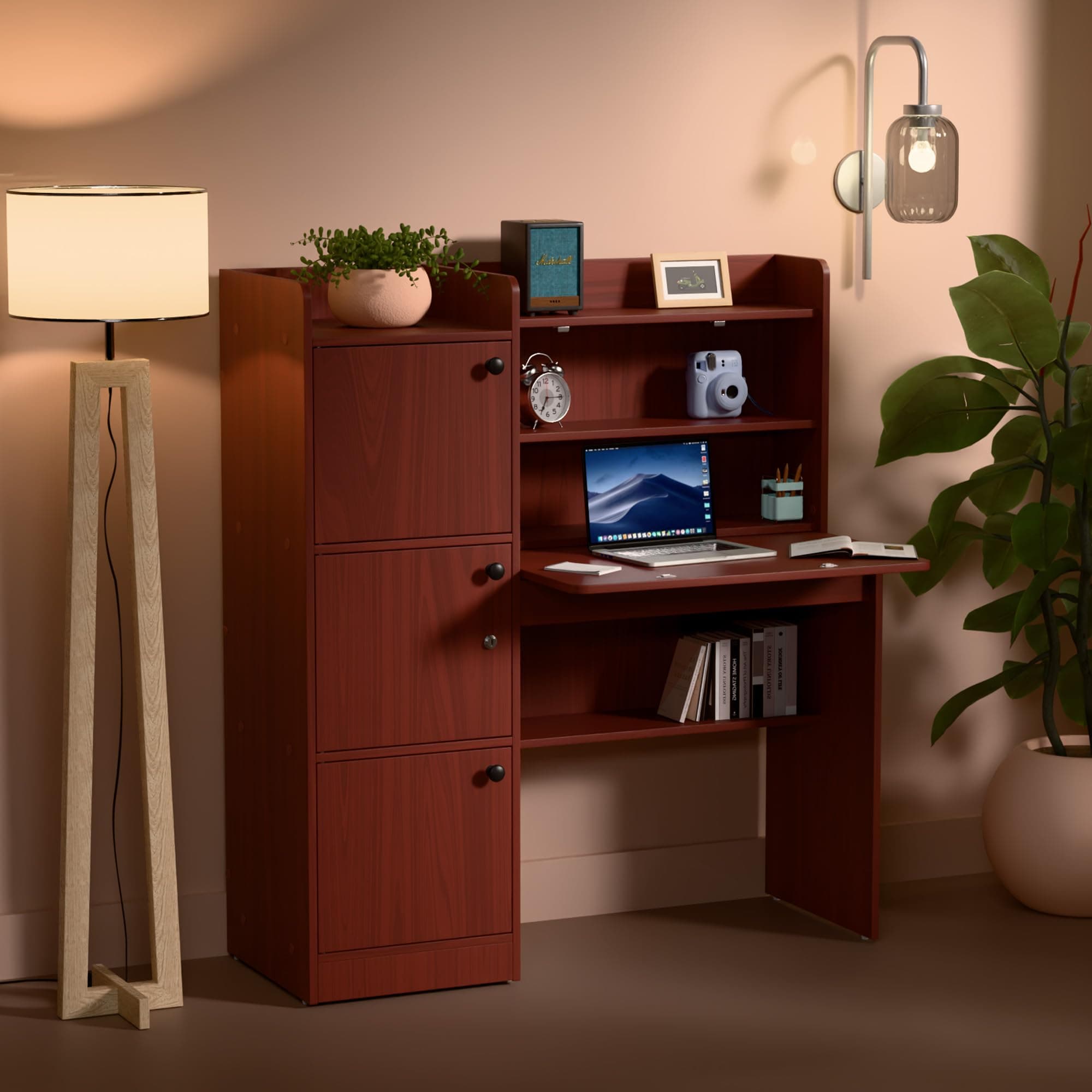 Green Soul Nile Pro Study Table for Home (2026 Edition)| Extended Workspace | Lockable Cabinet & Collapsible Shelf | Engineered Wood| 3-Year Assurance | Ideal for Study & Work