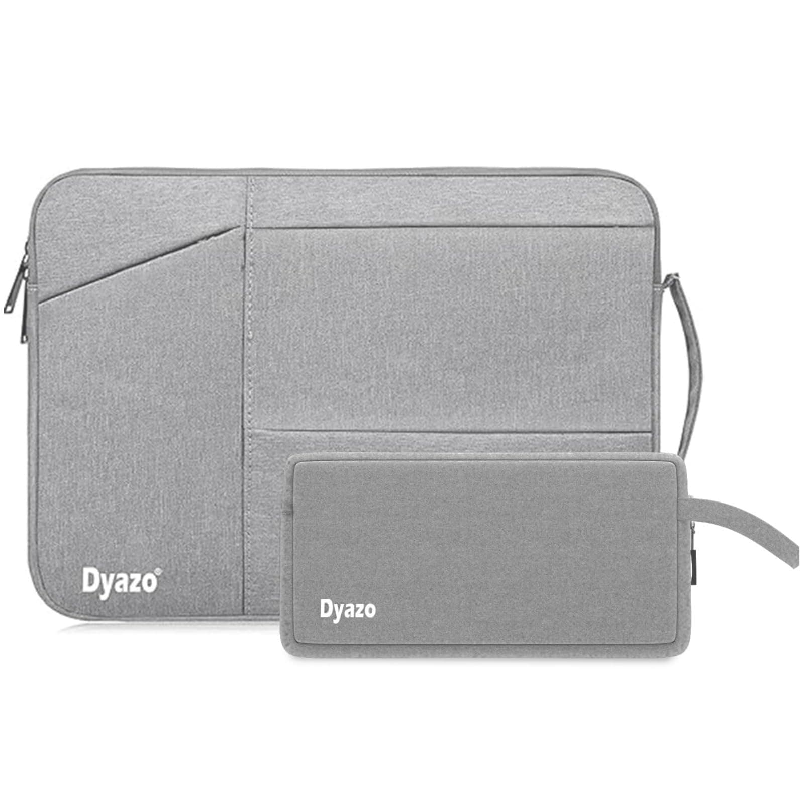 Dyazo 14.1 Inch Laptop Sleeve/Case Cover with Charger Pouch Compatible for HP, Acer, Asus, Samsung, Razer, Microsoft, MacBook & Other All Note Book & Laptops (Grey) (Three Pocket 14.1 (Grey))