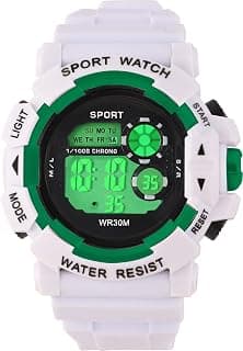 Generic Sport Multi Function Digital White Dial & Silicone White Strap