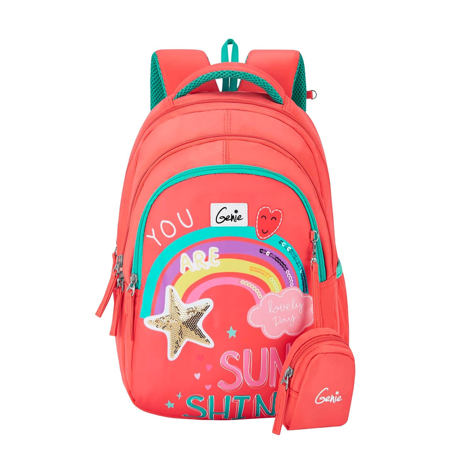 Genie Rainbow Kids Backpacks, 15" Cute, Colourful Bags