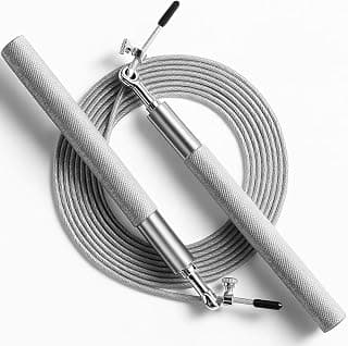 3M Adjustable Speed Skipping Rope for Fitness – Steel Wire Cable with Aluminum Handles, Anti-Slip Grip & Ball Bearing System | Jump Rope for Boxing, CrossFit, Cardio & Workout Training
