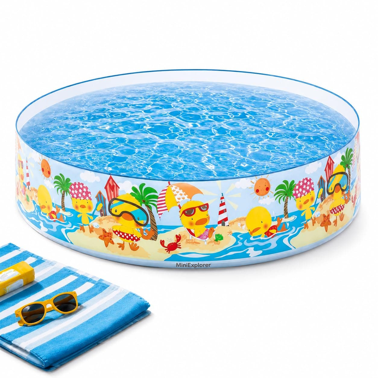 MiniExplorer 6 Feet Snapset Kids Pool | Large Bathing Tub for Kids | Summer Water Fun Pool Toy – 6ft x 1.3ft Outdoor & Garden Splash Pool for Toddlers, Boys & Girls