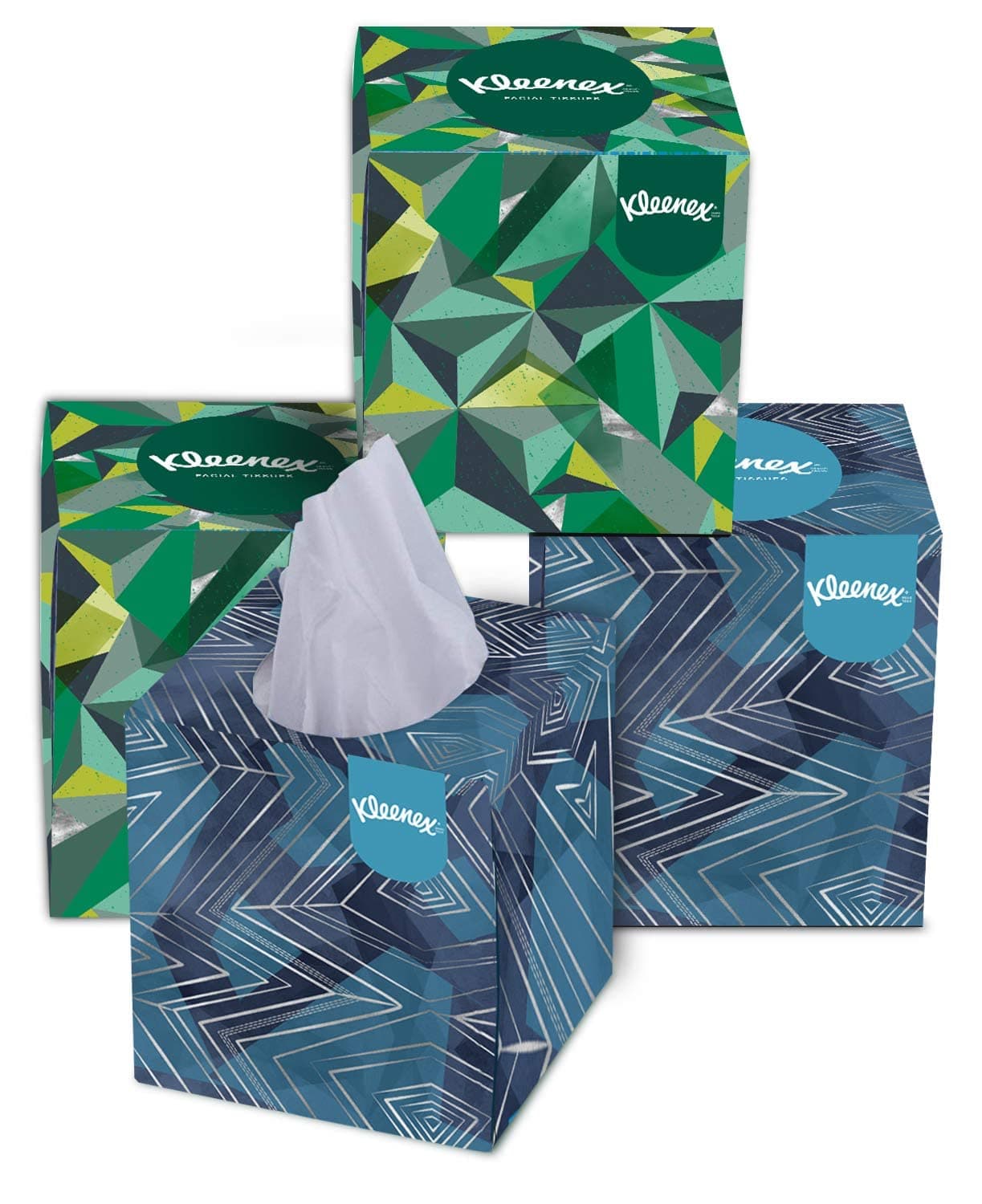 Kleenex Facial Tissue Box 60041B - Cube Box Facial Tissue - 4 Tissue Boxes x 80 White 2 Ply Facial Tissues - Sheet Size 20 x 20 cm(320 Tissues Total)