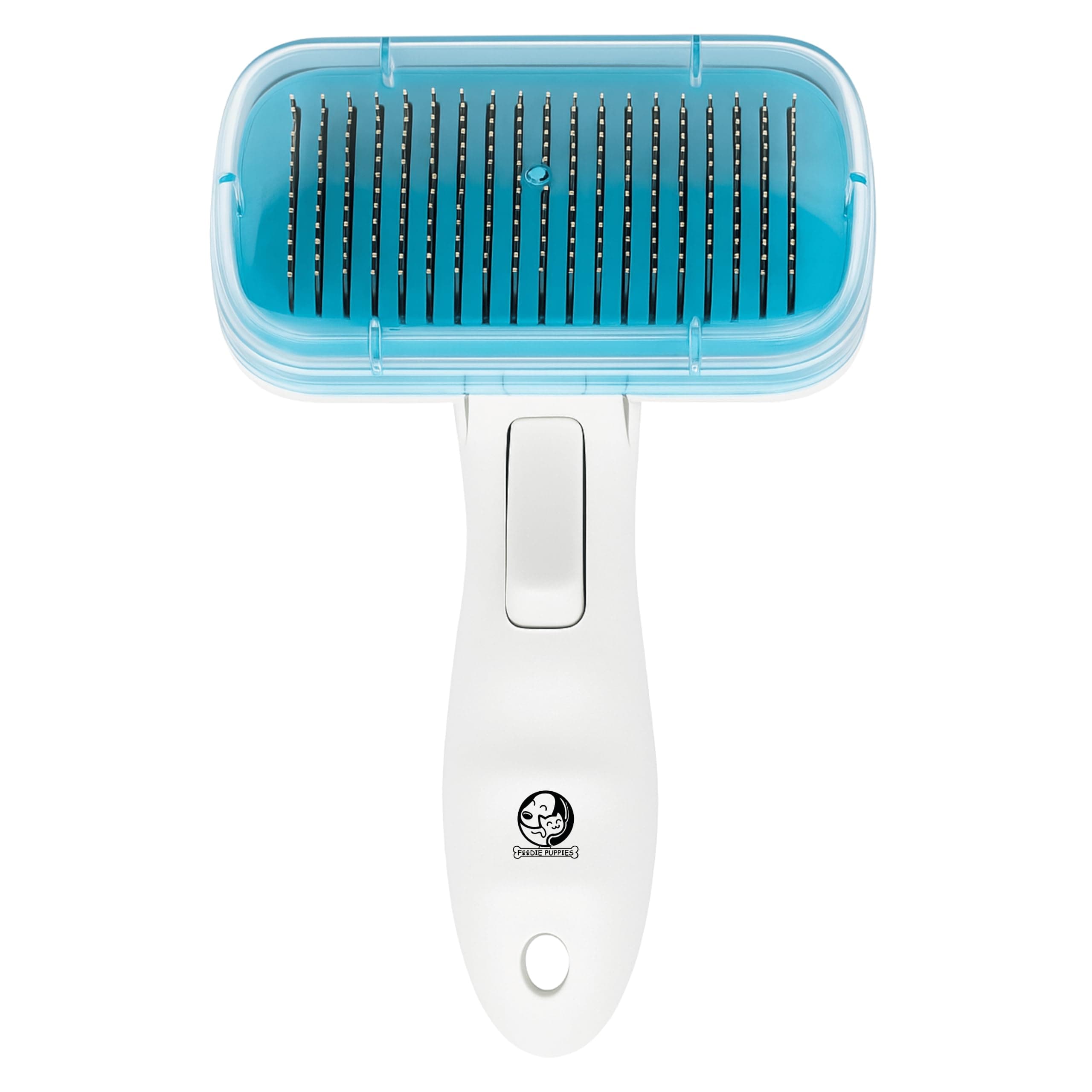 Foodie Puppies Slicker Brush for Dogs, Cats & Puppies - (Head Cover Slicker, Small) | Pet Grooming & Self Cleaning Hair Brush | Retractable Bristle Pet Hair Brush with Head Cover (Color May Vary)