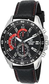 Casio Edifice EFV-550L-1AVUDF Analog Black Dial Men Watch Black Genuine Leather Strap (ED557)