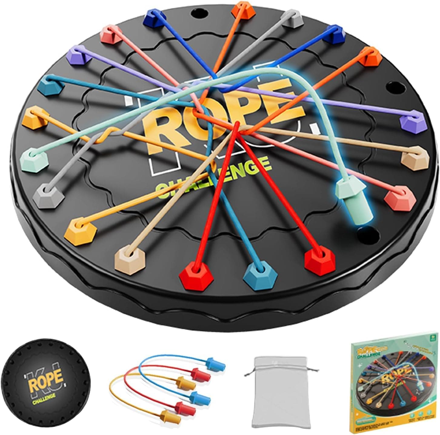 Toy Imagine Rope Logic Puzzle Game | Brain Teaser Untangling Challenge for Kids & Adults | Multi-Level Strategy Board Games for Family Play, Travel Fun | Motor Skill & Problem-Solving Development