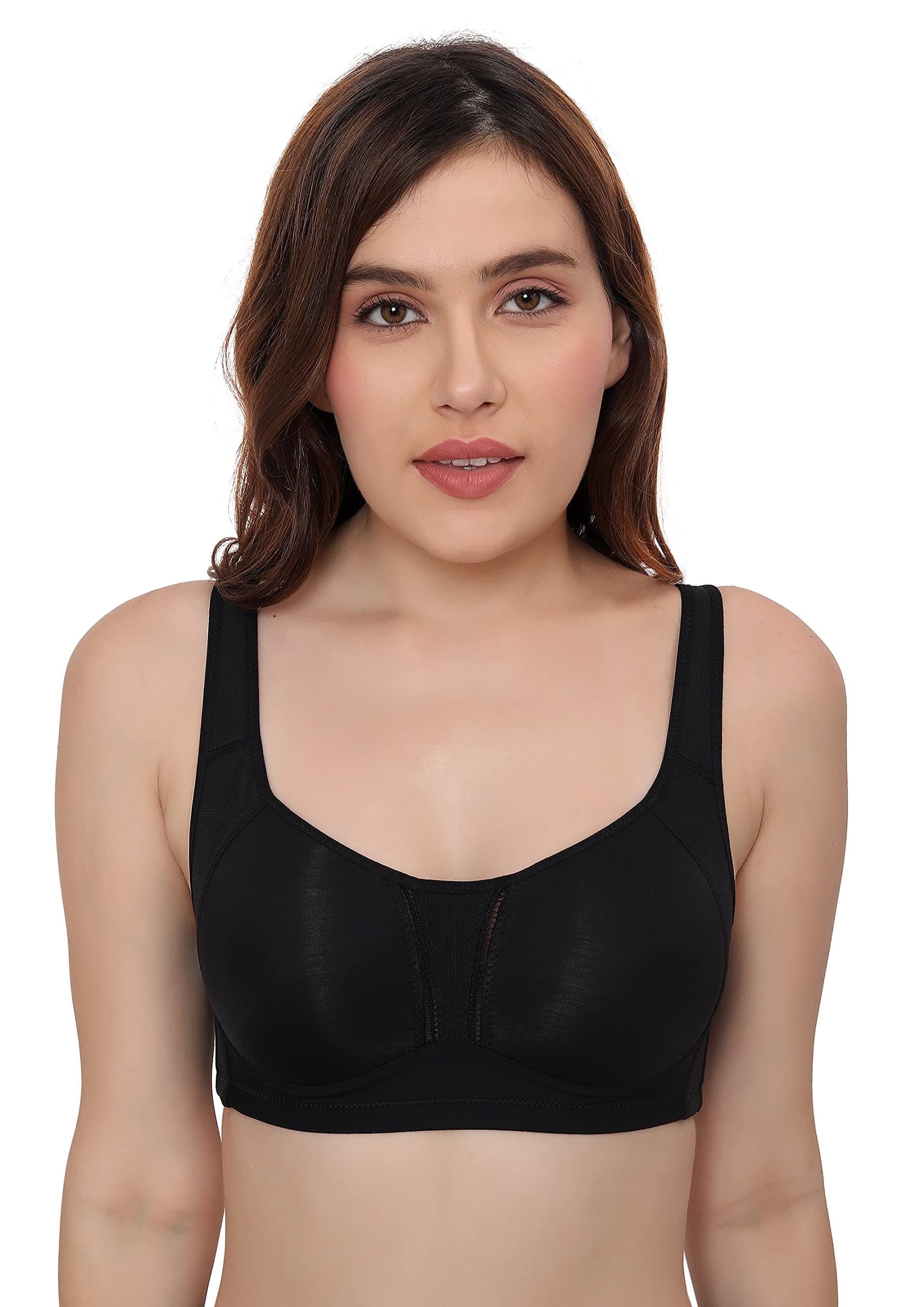 PLUMBURY Nylon Blend Full Support Minimizer Everyday Bra For Women Full Coverage | Wireless| Padded With Seamless Soft Cups