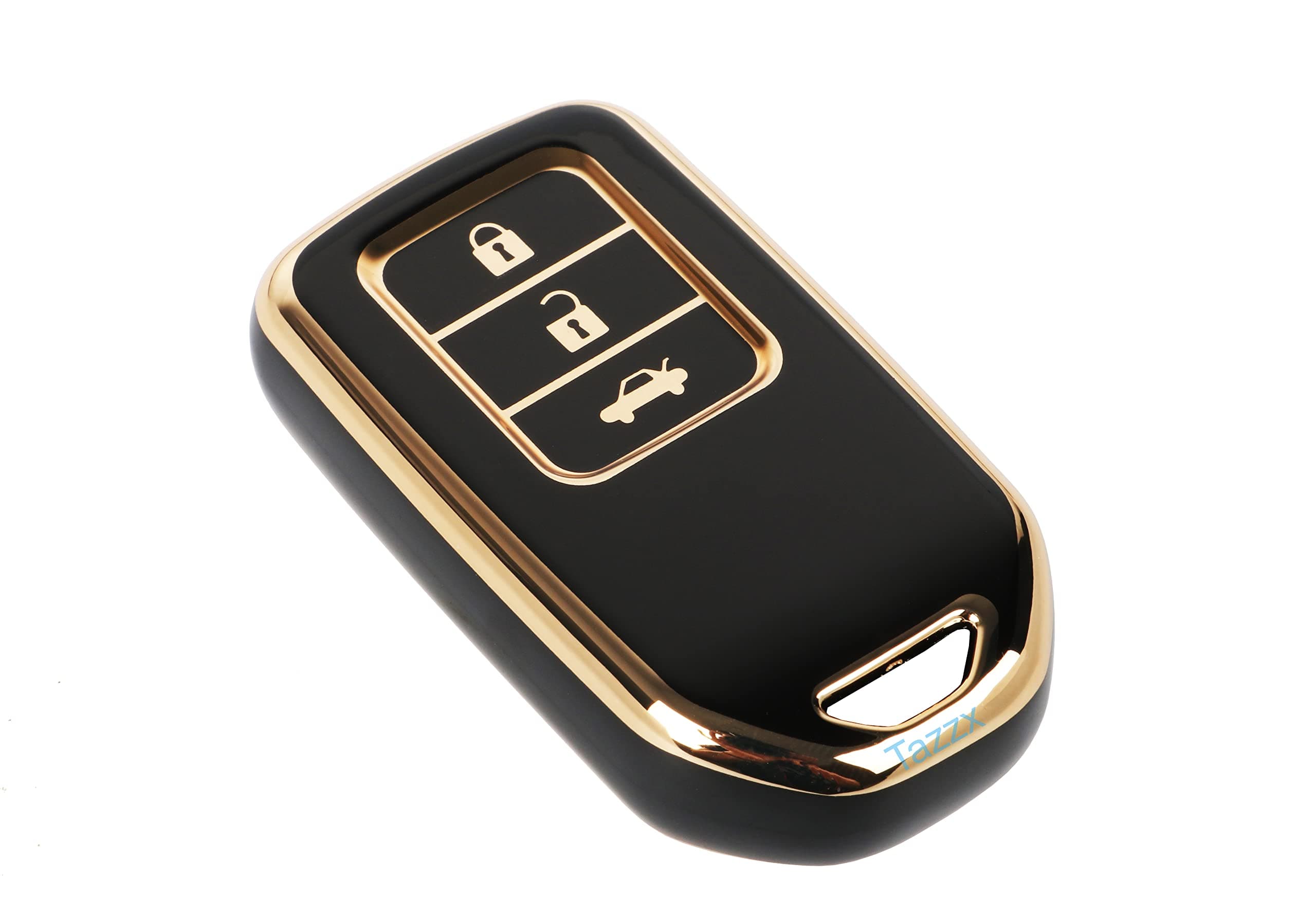 TAZZX Double TPU Material Key Cover,(2 Pieces) Compatible with Honda City, Civic, Jazz, Amaze, CR-V, WR-V, BR-V Smart Key 3 Button Smart Key Cover Light Weight Push Button Start (Pack of 2)