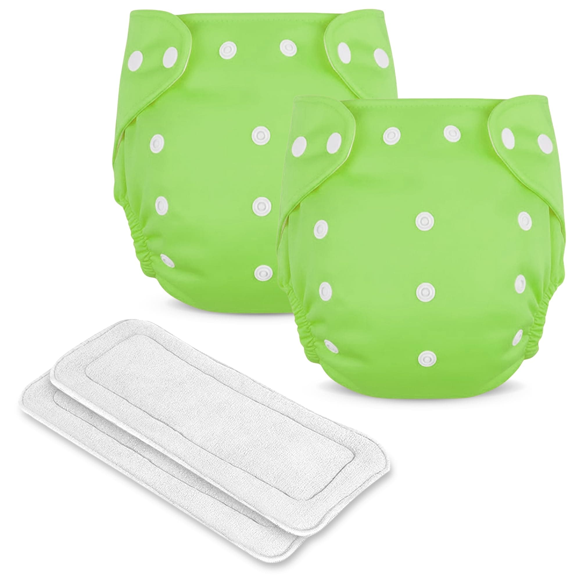 GLUN® Reusable Baby Cloth Diapers Combo, Pack of 2 Shiny Green Colour Comfort & Protection, Leakproof & High Absorption