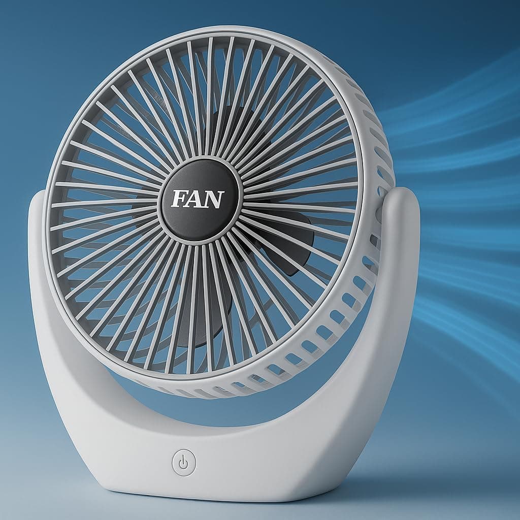 PESOMA Table Fan, Small Portable Desktop Fan with Strong Wind, Quiet Operation Personal Mini Fan for Home Office Bedroom Kitchen Table and Deskto (WHITE-F05)