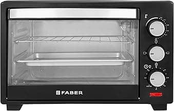 Faber FOTG 20L Neo|1400 Watts OTG|Bake,Toast, Grill| 4 Stage Functions,Upper & Lower Heating|Cool-Touch Handle, Heat Resistant Glass, Indicator Light, Auto-Shut, Ready Bell| Removable Crumb Tray