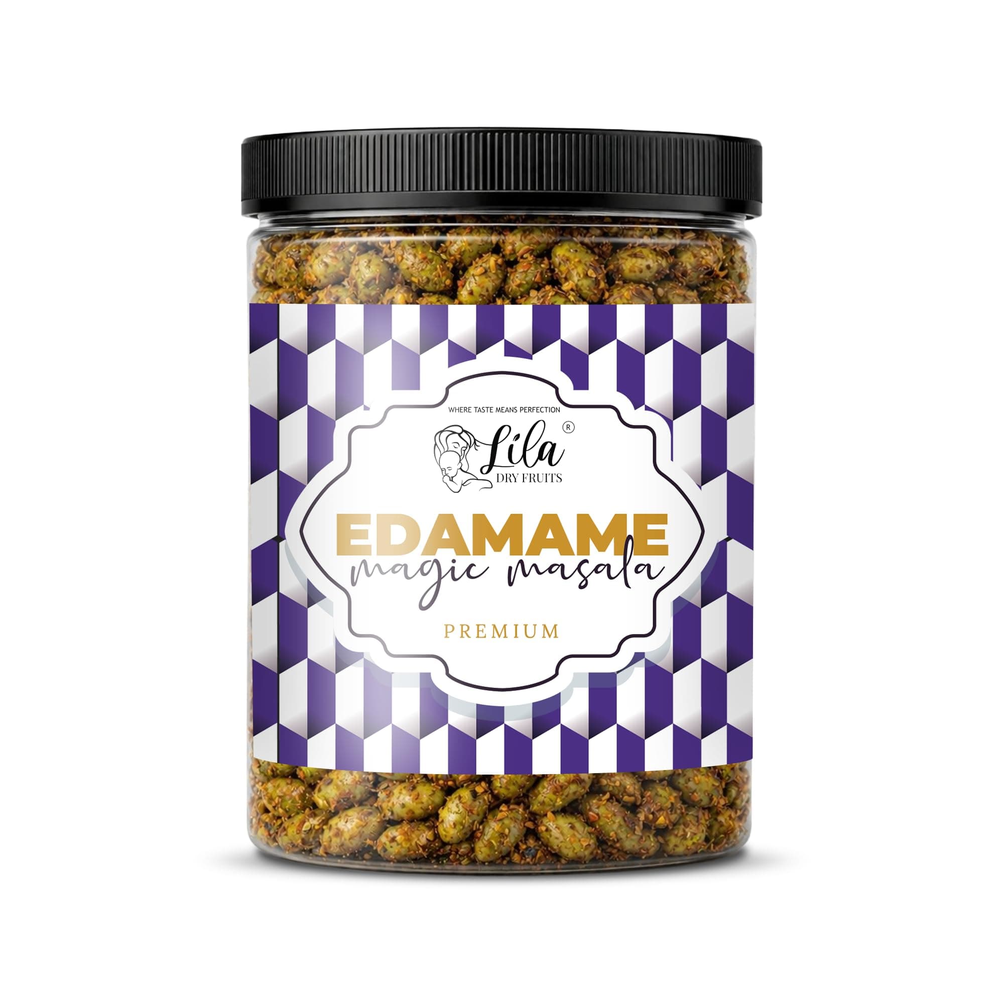 LILA DRY FRUITS Roasted Edamame Magic Masala Flavour 100 gms Flavoured Edma Beans Protein Snack | Crunchy Soya Plant Based Vegan Munching | Edamamme Bean Perfect for Gifting