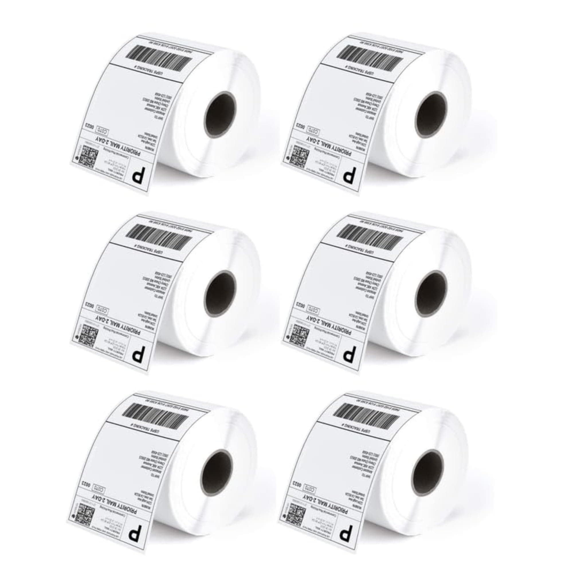 True-Ally 100mm x 150mm Direct Thermal Shipping Label, 4"x 6" Sticker Rolls, 400 Label per Roll, Strong Adhesive, Barcode Compatible for E-Commerce Couriers - Pack of 6 (2400 Labels)