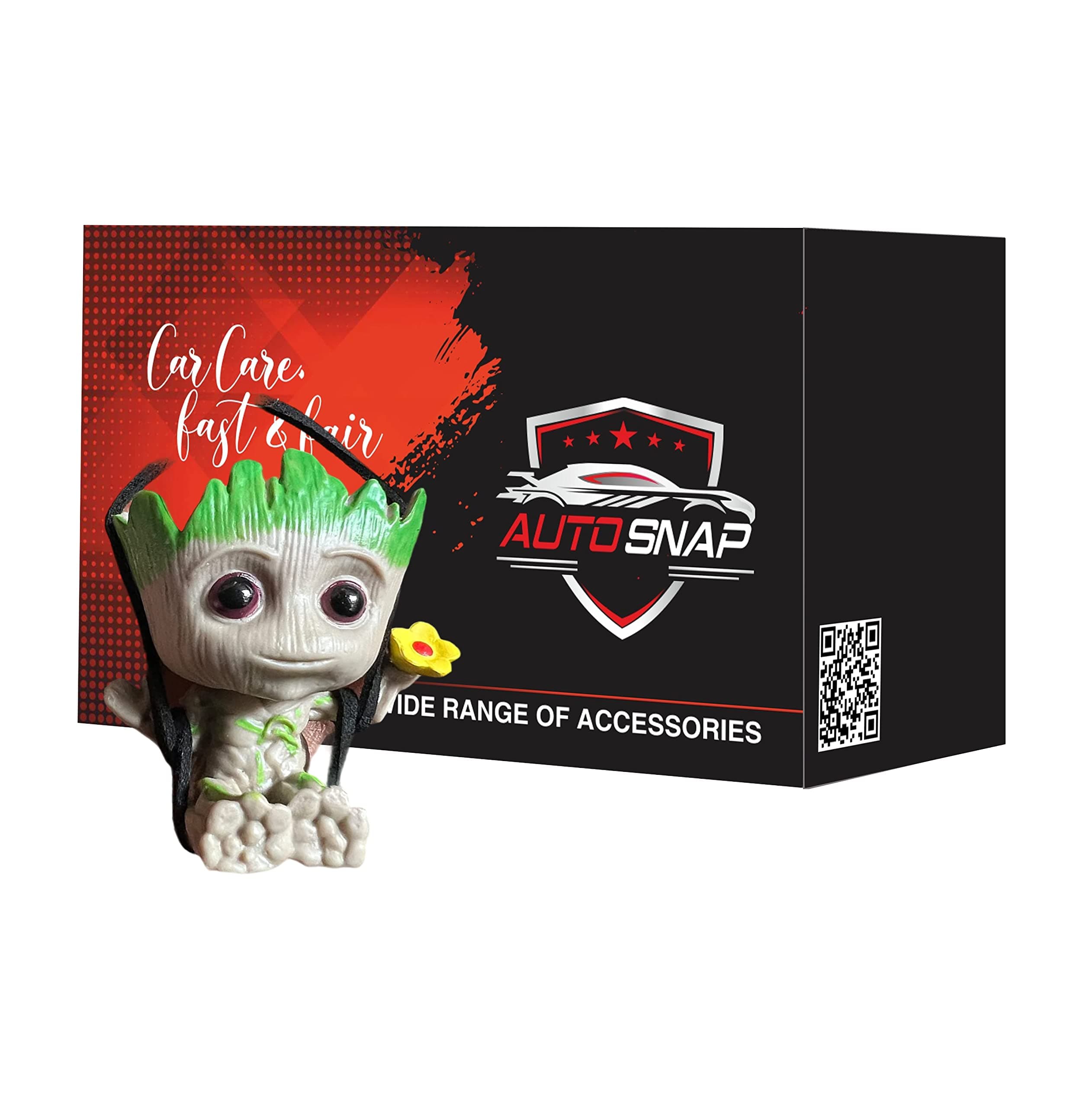 Auto Snap Cute Baby Groot Car Hanging Dashboard Idol | Decorative Figurine for Car Interior, Office Desk & Home | Premium Showpiece