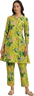 W for Woman Cotton Women Kurta Pant Set (Straight)