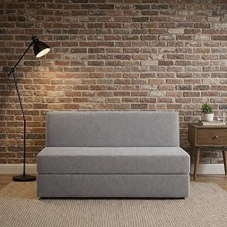 PUM PUM 2-Seater Sofa Cum Bed (Grey) | Foldable Floor Sofa with EPE Foam | Compact, Space-Saving, Lightweight & Portable Couch