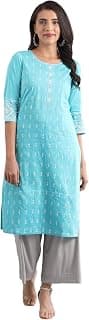 Aurelia Women's Viscose Straight Fit Straight Casual Kurta in Round Neck