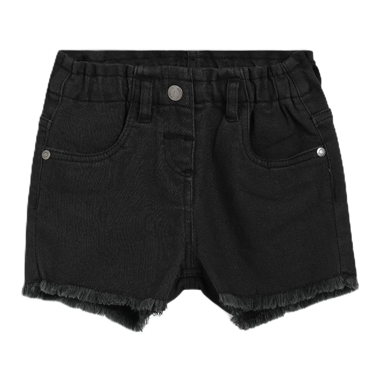 miniklub Baby Woven Cotton Shorts, Pack of 1 (Black Color)