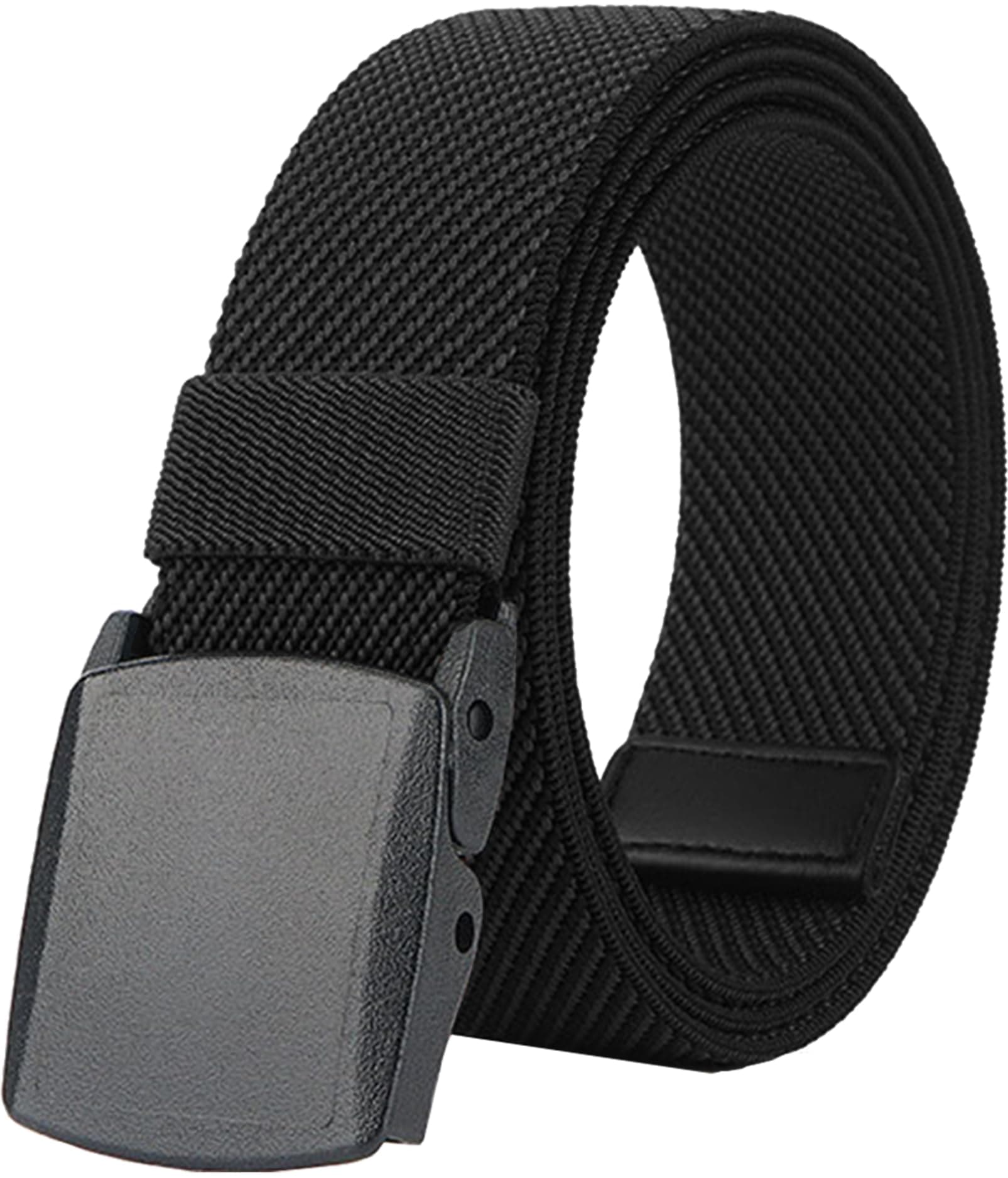 LionVII Men's Stretch Belts,Casual Web Belt for Men Plastic Buckle for Work Sports,Adjustable Trim to Fit 27-49" Waist