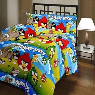 Microfiber Soft Design Print Reversible Double Bed Single Bed Dohar, Blanket, AC Dohar for Kids (Multicolour) (ANGERY Birds, Single Bed)