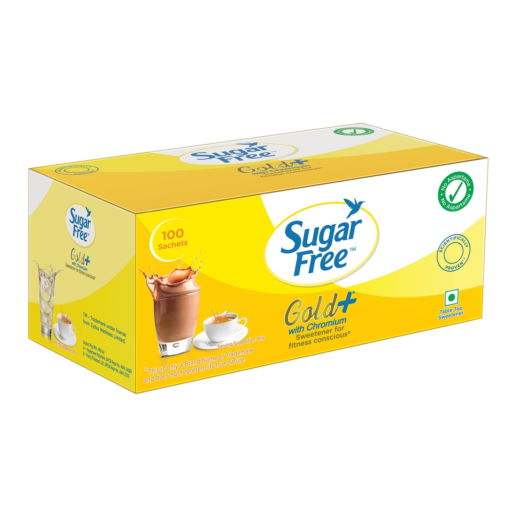 Sugar Free Gold, 100 Sachets | India's No.1 Sweetner| Sweet like Sugar with Low Calories| Scientifically Proven & Tested, (100 N * 0.75 g =75 g)