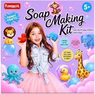 Handycrafts Funskool Soap Making Kit, 6 Different Shapes, DIY Kit, Art and Craft Set for Kids, Learning, Fun & Engaging Activity for Childrens, Multicolour, Gift Set for Kids, Age 5+ Years