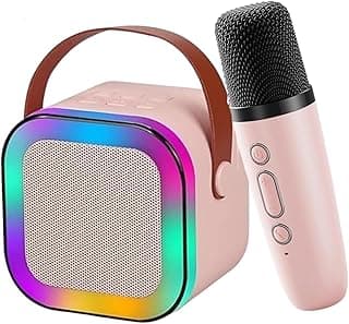 CYNE Karaoke Mic with Speaker for Kids | Bluetooth Speaker with Mic | Wireless Party Speaker with Lights | Mini Sound System | Mic with Bluetooth Speaker for Singing & Fun | Portable Karaoke Set